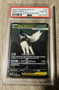 2025 POKEMON MEG EN #180/132 MEGA ABSOL EX SPECIAL ILLUSTRATION RARE PSA 10 - Image 1