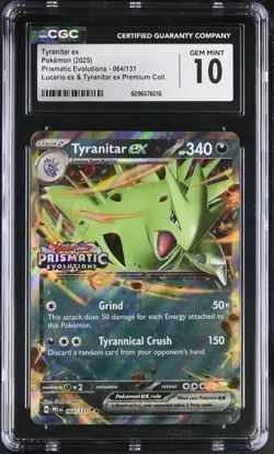 CGC 10 Tyranitar ex 064/131 Stamped - Prismatic Evolutions - Pokemon - Image 1
