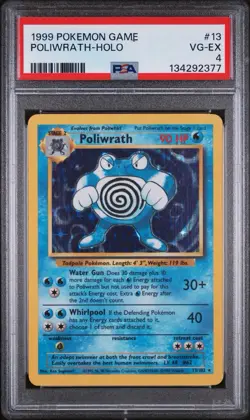 1999 POKEMON GAME #13 POLIWRATH-HOLO PSA VG-EX 4 - Image 1