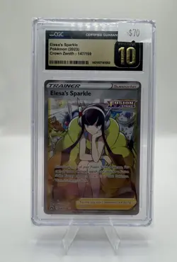 CGC 10 Pristine Pokemon Elesa's Sparkle 147/159 Crown Zenith Ultra Rare Trainer - Image 1