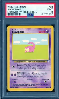 2002 POKEMON #93 SLOWPOKE MINT PSA 9 LEGENDARY COLLECTION NON HOLO - Image 1