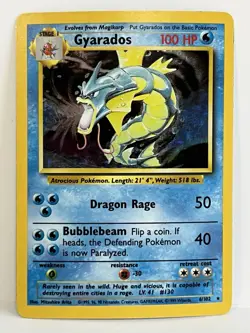 Vintage 1999 Pokemon TCG Base Set GYARADOS HOLO Rare 6/102 LP-MP English, Unltd - Image 1