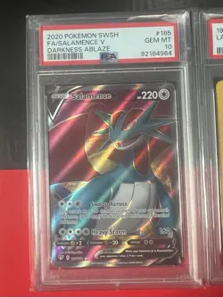 2020 Pokemon Salamence V FA PSA 10+ 1999 POKEMON FOSSIL LAPRAS-HOLO PSA 7! Lot! - Image 2
