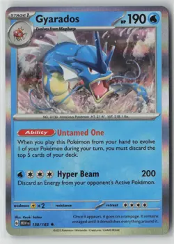 Gyarados 130/165 Pokemon TCG Sv: Scarlet & Violet 151 Holo Rare (Light Play) LP1 - Image 1