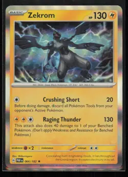 Zekrom 066/182 Pokemon Paradox Rift Rare Near Mint Holo NM - Image 1