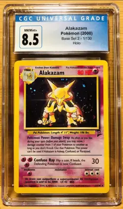 2000 POKEMON BASE SET 2 #1 ALAKAZAM-HOLO CGC 8.5 - Image 1