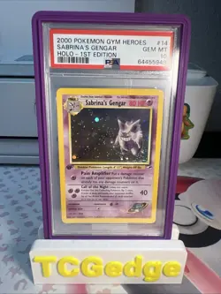 PSA 10 2000 Sabrina's Gengar 1st Edition Holo Pokemon Gym Heroes # 14 - Image 1