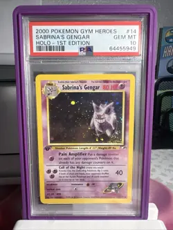 PSA 10 2000 Sabrina's Gengar 1st Edition Holo Pokemon Gym Heroes # 14 - Image 2