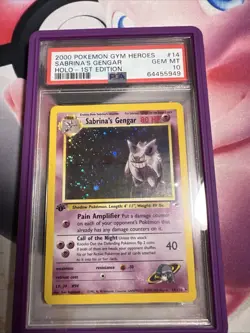 PSA 10 2000 Sabrina's Gengar 1st Edition Holo Pokemon Gym Heroes # 14 - Image 3