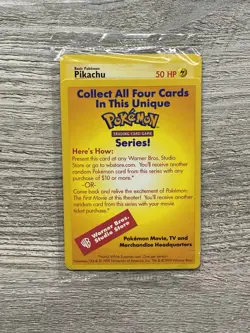 Pokemon The First Movie WB Pikachu Black Star Promo #4 WOTC - BRAND NEW SEALED - Image 1