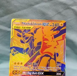 Pikachu & Zekrom GX SM248 TAG TEAM Promo Full Art Holo Pokemon Lightning 240 HP - Image 1