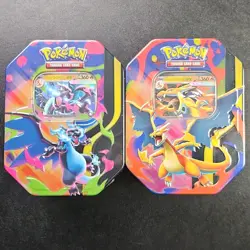 Pokemon Mega Charizard EX Tin Lot of 2 (X and Y) - Image 1