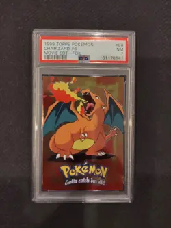 PSA 7 Charizard Foil Topps Pokemon Movie Edition - Image 1