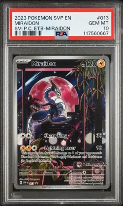 PSA 10 2023 POKEMON SCARLET & VIOLET POKEMON CENTER ETB PROMO SVP #013 MIRAIDON - Image 1