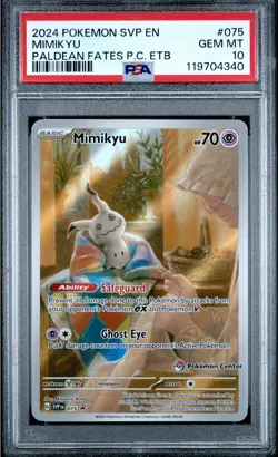 Mimikyu Paldean Fates Pokemon Center Stamp Promo 075 - SVP EN - PSA 10 - Image 1