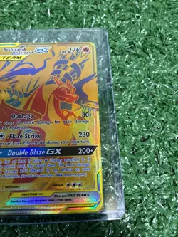 Reshiram & Charizard GX SM247 Pokemon Promo Gold Tag Team English NM - Image 3