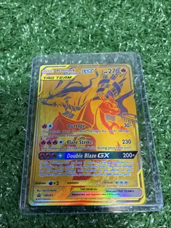 Reshiram & Charizard GX SM247 Pokemon Promo Gold Tag Team English NM - Image 4