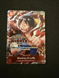 Monkey D. Luffy WINNER Anniversary Promo Alt Art ST01-012 One Piece TCG NM - Image 1