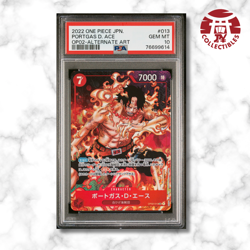 One Piece Card Japanese - Portgas D. Ace Alternate Art #OP02-016 - PSA 10 - Image 1
