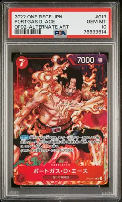 One Piece Card Japanese - Portgas D. Ace Alternate Art #OP02-016 - PSA 10 - Image 2
