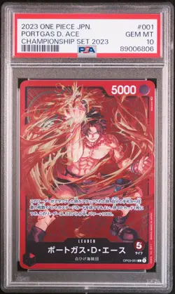 One Piece Card Japanese - Portgas D. Ace OP03-001 Championship Promo - PSA 10 - Image 2