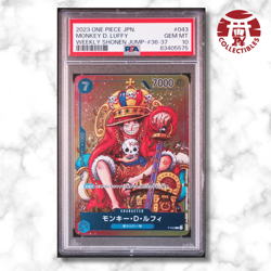 One Piece Card Japanese - Monkey D. Luffy -Weekly Shonen #P-043 - PSA 10 - - Image 1