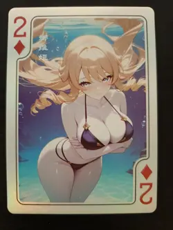 Waifu Card Beautiful Delicate Moan -2Q - Lumine Genshin Impact - Image 1