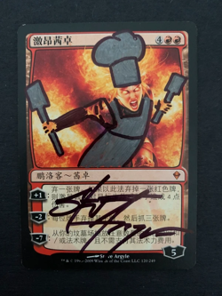 Magic the Gathering MTG Signed & Altered Chandra Ablaze Planeswalker Chef Argyle - Image 1