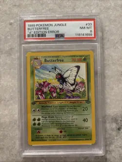 1999 Pokemon Jungle Butterfree d Edition Error #33 PSA 8 NM-MT - Image 2