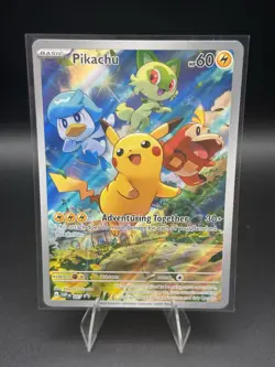 Pokemon TCG Pikachu 027 Promo Holo Black Star Promo Paldea Evolved - Image 1