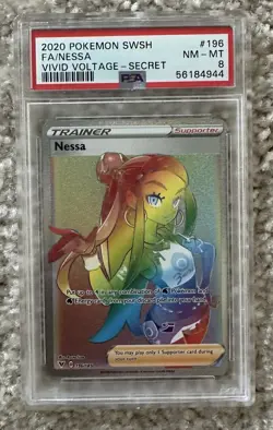 PSA 8 - Pokemon Card - Vivid Voltage 196/185 - NESSA (Full Art holo) - NM-MT - Image 1