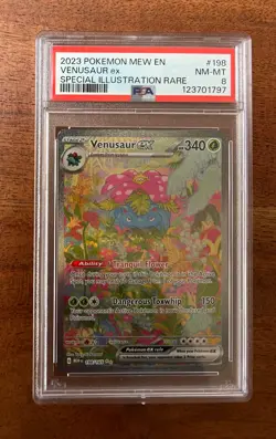 Pokemon TCG SCARLET & VIOLET 151 - VENUSAUR ex Card #198 - PSA Grade 8 (2023) - Image 1