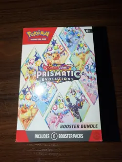 Pokemon Scarlet & Violet Prismatic Evolutions Booster Bundle 6 Packs Eevee - Image 1