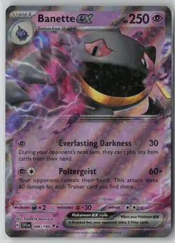 Banette ex 88/198 Pokemon Scarlet & Violet Double Rare Near Mint Card (NM) 1 - Image 1