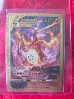 Pokemon Charizard VMAX Gold Foil Fan Art Collector Card - 330 HP - SWSG261 - Image 1