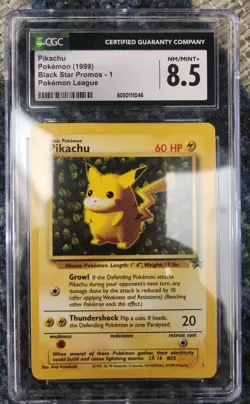 CGC 8.5 Ivy Pikachu 1999 Black Star Promos 1 Pokemon League Pokemon Card - Image 1
