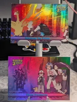 HP/MP TOPPS POKEMON THE MOVIE 2000 THREE TEASURES #52 TITANS #39 RAINBOW FOIL - Image 1