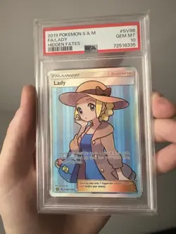 2019 Pokemon Sun & Moon Hidden Fates Full Art Lady PSA 10 - Image 1