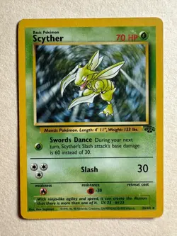 Pokemon TCG Scyther Jungle Non Holo Rare Card 26/64 - Image 1