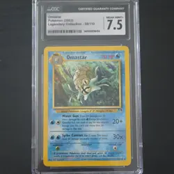 Pokemon Legendary Collection Omastar 58/110 Uncommon CGC 7.5 2002 English - Image 1