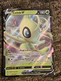 Pokemon TCG Celebi V Sword & Shield Base Set 001/202 Holo Ultra Rare NM - Image 1