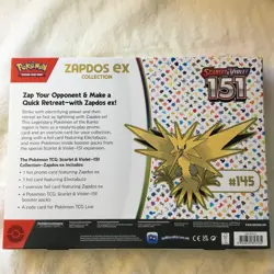 Pokemon TCG Scarlet & Violet 151 Zapdos EX Collection Box SEALED BRAND NEW - Image 2