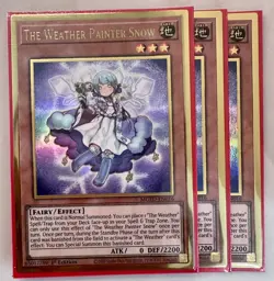 3x The Weather Painter Snow 1st Edition Premium Gold Rare MGED-EN016 Yu-Gi-Oh - Image 1