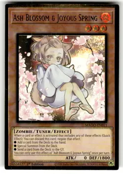Yugioh Ash Blossom & Joyous Spring MAGO-EN011 Gold Rare 1st Ed NM (MACR ART) - Image 1