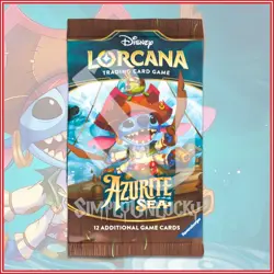 1 pk Disney Lorcana TCG: AZURITE SEA Booster Pack (12 Cards) Stitch - Image 1