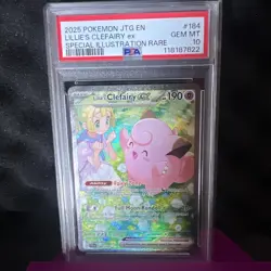 2025 POKEMON JTG EN-JOURNEY TOGETHER #184 LILLIE'S CLEFAIRY EX PSA 10 - Image 1