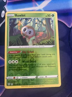 Pokemon TCG Darkness Ablaze Reverse Holo Rowlet 011/189 - Image 1