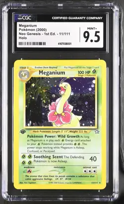 Pokemon Neo Genesis - Meganium 11/111 1st Edition Rare Holo - CGC 9.5 - Image 1