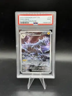 ZEBSTRIKA ILLUSTRATION RARE POKEMON WHT EN-WHITE FLARE 2025 115 PSA 9 - Image 1