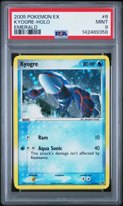 2005 POKEMON EX EMERALD #6 KYOGRE-HOLO PSA 9 - Image 1